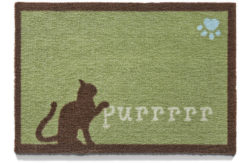 Howler and Scratch Purrrr Doormat - 75x50cm - Green.